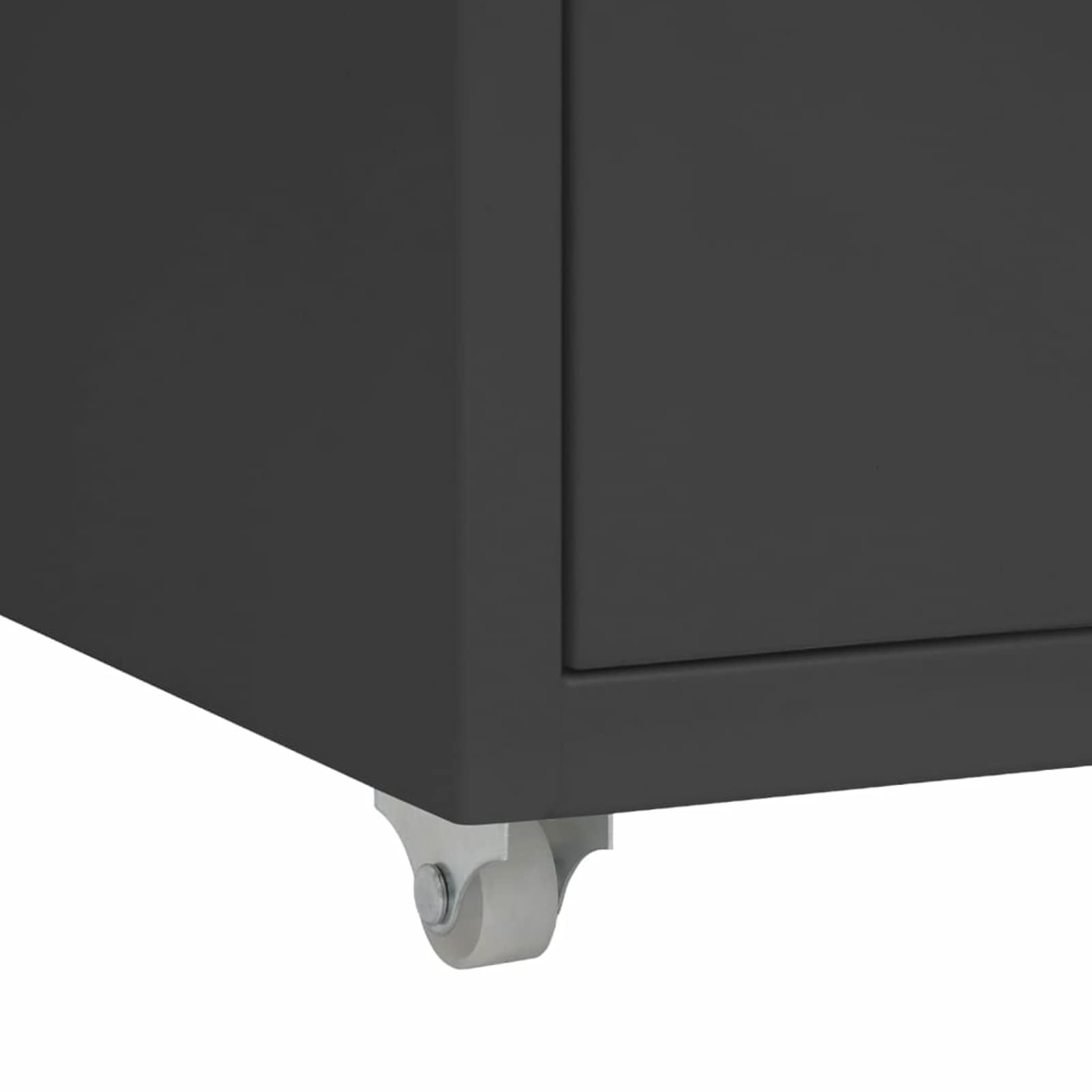 Schedario Mobile Antracite 28x41x69 cm in Metallo,Cassettiera, Mobiletto da Ufficio con Serratura,Regolabile per Cartelle Sospese, Superficie Testurizzata, per Ufficio, Studio