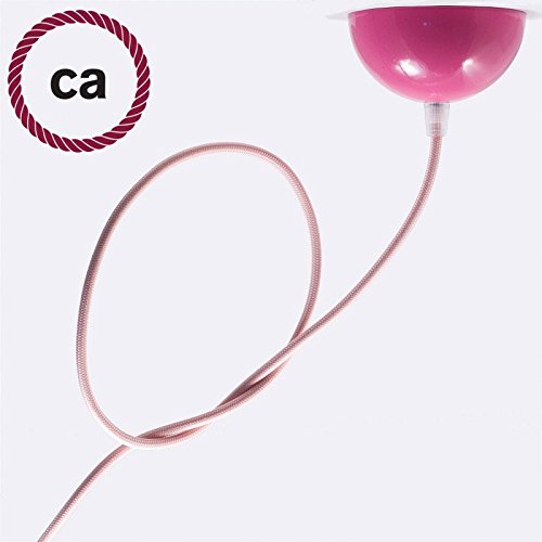 Creative-Cables L'originale cavo elettrico rivestito in tessuto 3 x 0,75 mm² (20 m, Rosa Baby RM16) – Rotondo, effetto seta – Sicurezza certificata, made in Italy