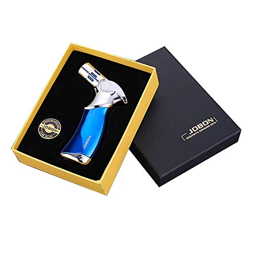 Torch Lighter 4 Jet Flame Butane Lighter Refillable Windproof Gas Lighters, Gift Box Included (Without Gas)