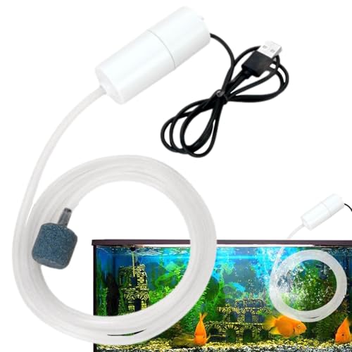 Mini bomba de agua sumergible - Bomba de acuario a batería con de aire uniforme - Bomba de pescado de 5V, oxigenador de pesca de carga, USB, cumple con la demanda de oxígeno para pescar, llevar marisc