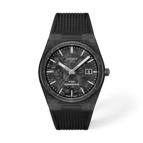 Tissot PRX Powermatic 80 Swiss Automatic Watch for Men 40mm Forged Carbon Case T1379079720100