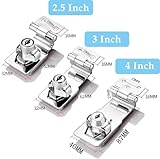 Litensh Keyed Hasp Lock Right Angle 90 Degrees Lock Hasp Twist Knob Keyed Locking Hasp Shed Locks Door Clasp Door Bolt Latch Buckle Hasp with Padlock Keys for Cupboard (Silver Right Angle 3 Inch) - Image 8