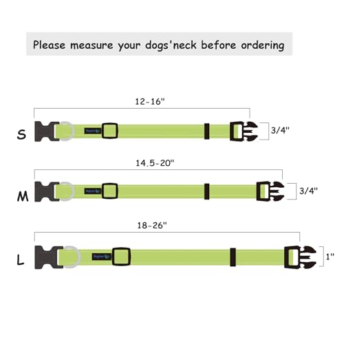 Collar reflectante para perros con hebilla ajustable S verde neón miniatura 5