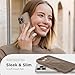 CAPRARO Magnetic Compatible with iPhone 16 Pro Case, Upgraded [Full Camera Protection] [Compatible with MagSafe] Protective Translucent Matte Women Girl Phone Case Cover, Withered Brown