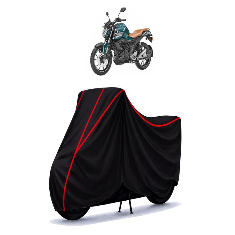 Image of FZ S V3 BS6 Water Resistant Bike Cover for All Motorcycles & Rain | Heavy Duty Taffeta Fabric | UV Protection, Dustproof, Scratchproof | All Weather Two Wheeler Body Cover with Elastic Bottom
