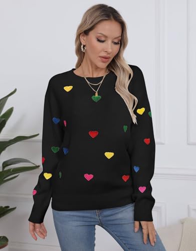 Image of Womens American Flag Sweater Crew Neck Casual Pullover Sweater