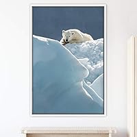 Framed Canvas Wall Art Bear Animals Bear Expressive Living Room Multicolor Photography Tropical - 16x24 inches