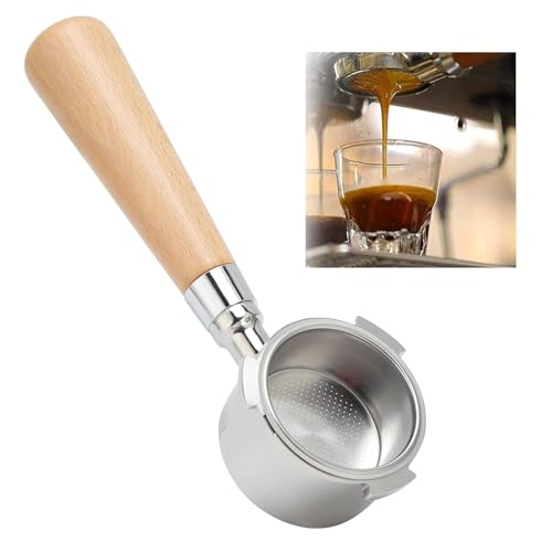 Image of 58mm 3 Ears Portafilter Bottomless Wooden Handle with 18g Basket and Compatible with Barsetto, Calphalon Temp IQ, CASABREWS, Neutron Pro, Breville Barista Mini /Max & More Coffee Machines.