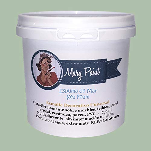 Mary Paint 750/00122 Pintura al Agua, Multisuperficie, Espuma de Mar, 750 ml