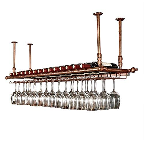 Casier à vin plafond suspendu en métal robuste pour bouteilles et verres
