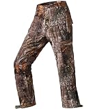 NEW VIEW Men's Insulated Hunting Pants for Cold Weather, Camo Quiet Quilted Design - Water-Resistant Thickened Winter Pants (US, Alpha, Large, Regular, Regular, Leaf Camo)