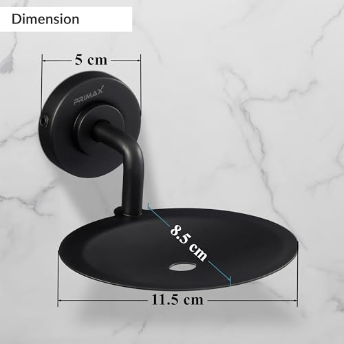 Image of Plantex (Primax) 304 Grade Stainless Steel Soap Holder /Stylish and Durable Soap Dish for Bathroom /Single Soap Tray /Bathroom Accessories - Daizy (Black)