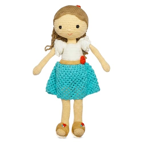 Image of Happy Threads Handmade Crochet Doll - Katie | Amigurumi Toys for Girls & Boys | Soft Doll for Kids | Ideal Crochet Soft Toys for Gifting & Nursery Decor, Eco-Friendly, BIS Certified (100% Cotton)