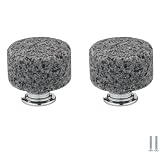 Pomos Y Tiradores 2 Piezas 36mm Perillas Redondas Para Gabinete Material De Mármol Perillas De Piedra Originales Para Cajón De Tocador Para Estanterías Vinotecas Gabinetes De Cocina(Gris Oscuro)
