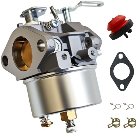 Strongthium Carburetor for Tecumseh 640052 640349 640054 640058 640058A HMSK80 HMSK90 LH318SA LH358SA Adjustable Carb 8HP 9HP 10HP Snowblower Generator Chipper Shredder & Primer Bulb