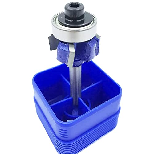 Bestgleトリマーボーズ面ビットR1 φ6.35mm軸トリマービットセット 超硬ルーター超硬刃トリマービット プロフェッショナル 青