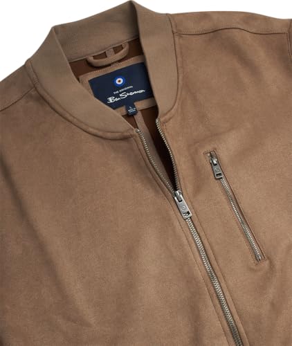 Ben Sherman Men's Bomber Jacket - Cozy Full Zip Up Faux Suede Bomber Jacket for Men - Casual Mens Suede Jacket (S-XL)3