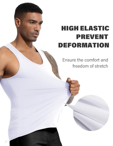 Arjen Kroos Men's Workout Tank Top 4 Pack Muscle Sleeveless Gym Shirts Activewear Slimming Vest Undershirts3