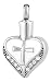 Perfect Memorials Cross My Heart Stainless Steel Cremation Jewelry