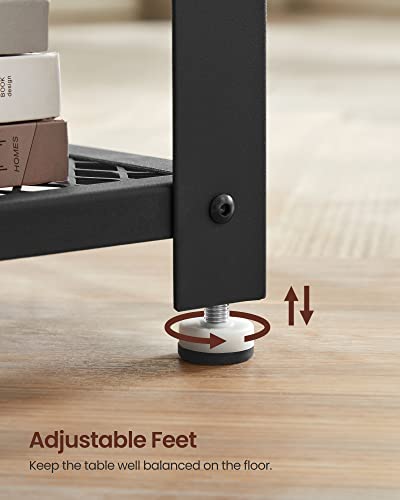 Vasagle Side Table, 2-Tier Nightstand, End Table With Mesh Shelf, Steel Frame, Adjustable Feet, For Living Room, Bedroom, Industrial Style, Rustic Brown And Black Ulet41X #TOP7