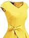 DRESSTELLS Vintage Dress for Women, 1950s Retro Cocktail Prom Short Dress, 50s 60s Pinup Wedding Tea Party Rockabilly Swing Dress Summer 2024 Yelllow XL