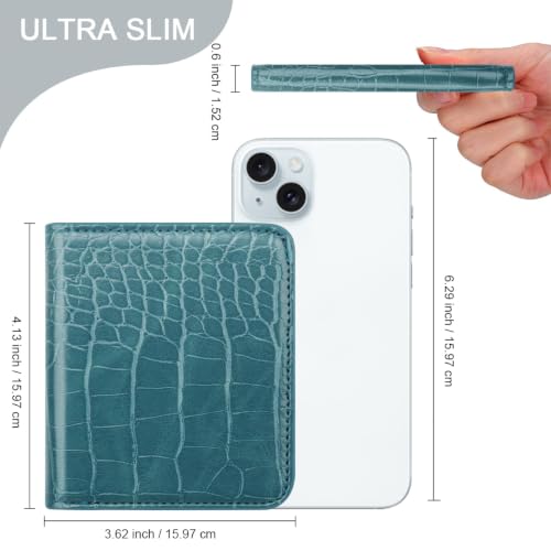 Image of Crocodile Wallets Women Small RFID Blocking Credit Card Holder | Luxury Alligator Faux Leather Thin Bifold Croc Womens Wallet Ladies Mini Purse with Coin Pocket, Blue