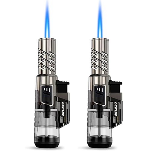 Sturmfeuerzeug, 2 Stück Feuerzeug Gas Nachfüller, Feuerzeug Jetflame, Geschenke für Männer - Butane Nicht INBEGRIFFEN