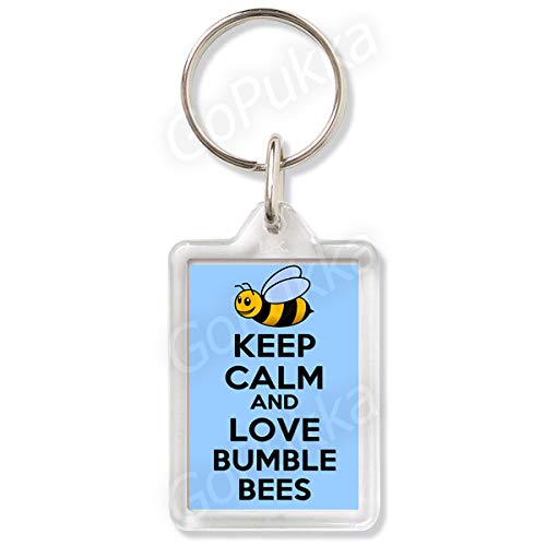 GoPukka - Keep Calm And Love Bumble Bees - Keyring (Standard: 35x24mm)