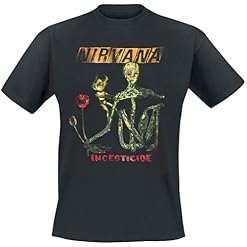 Nirvana Reformant Incesticide Homme T-Shirt Manches Courtes Noir Regular/Coupe Standard - Les Beatles, Paul McCartney, John Lennon, RIngo Starr, George Harrison