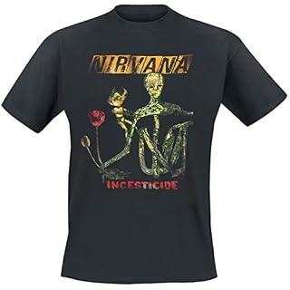Nirvana Reformant Incesticide Homme T-Shirt Manches Courtes Noir Regular/Coupe Standard - Les Beatles, Paul McCartney, John Lennon, RIngo Starr, George Harrison