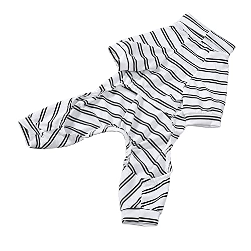 Pijama Listrado para Cachorro Moda Macacão Fino para Cachorro Fácil de Usar para Corrida Diária (S)