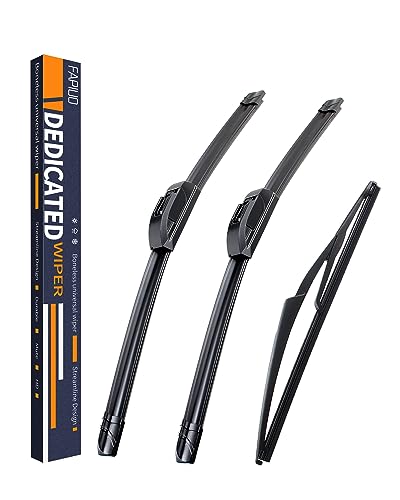 Replacement for Nissan Pathfinder 2013-2021 Rogue 2014-2023 Silent Wipers -FAPIUO Front and Rear Windshield Wipers 26/17+12 Full Blade Set (3 Pack) J/U HOOK