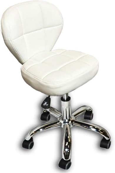 HIGH Nail Stool Bar Tattoo Facial Spa Salon Manicure Pedicure Chair Adjustable 18.5'' to 24.5'' Black/Cappuccino/Creme/Dark Brown/Grey/White (White)