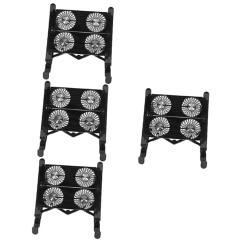 DIYEAH 4 Juegos Soporte De Refrigeración Computadora Almohadilla Pararse Enfriamiento Portátil Refrigerador De Cuaderno Soporte para Laptop para Escritorio El Plastico Black