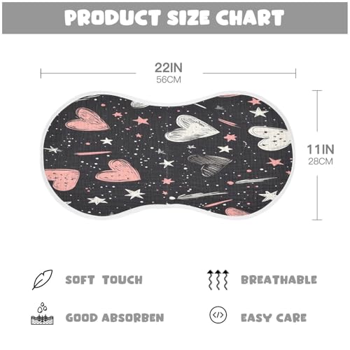 Stars and Hearts Plant Burp Cloths Cotton Baby Washcloths,Large 22x11in Burping Cloth Absorbent and Soft for Newborn Baby Boys and Girls,4 Pack4
