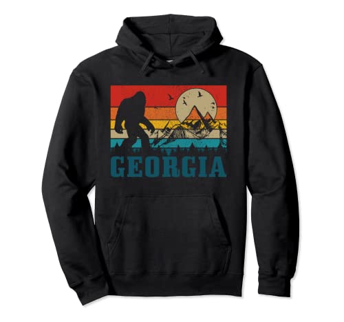 Georgia Bigfoot Vintage Montañas Senderismo Camping Regalo Sudadera con Capucha