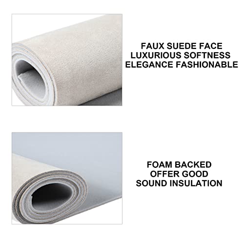 Laisiyi Automotive Headliner Materials Foam Faux Suede Marine Home Auto Upholstery Fabric Roof Lining Diy Replace Recover Solution Sagging Fade Dirty Interior Trim (Beige, 60" X 60") #TOP2
