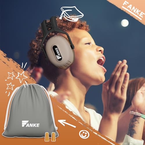 Fanke Protetores auriculares com cancelamento de ruído NRR34 para redução de ruído com bolsa de poei