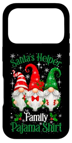 Carcasa para iPhone 17 Pro Pijama Familiar de ayudante de Papá Noel: Pijama de gnomos