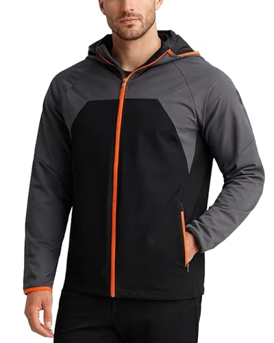 Image of Spyder Mens Softshell Jacket - Faux Fur Lined Water Wind Resistant Performance Mens Fleece Jacket for Hiking Running Jogging