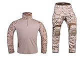 EMERSONGEAR Gen3 Uniform,Military Painball Suit,Army Airsoft Combat BDU Pants Shirts with Knee Pads (AOR1, Large)