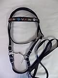 Party Ponies Miniature Horse/SM Pony Custom Floral Black Nylon Bridle