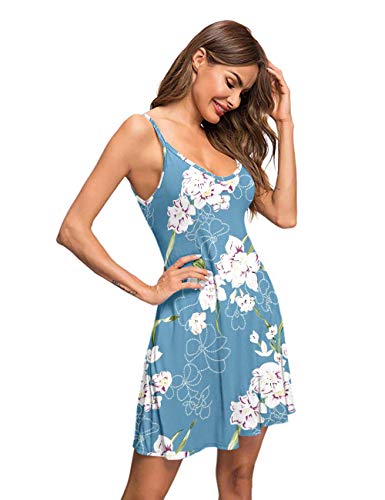 Image of MISFAY Women's Summer Spaghetti Strap Casual Beach Cover Up Dress with Pockets