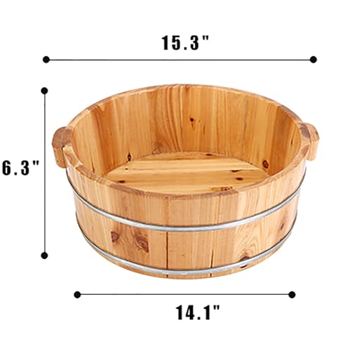 Balde de baño para pies de madera 40x35x16 cm miniatura 5