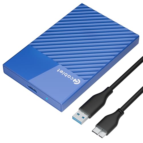 Image of Cablet 2.5 Inch SATA USB 3.0 HDD /SSD Portable External Enclosure for 7mm and 9.5mm, Tool-Free Design, Supports UASP Max 6TB (HD2577-U3-BL)