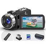 8K 64MP Video Camera 18X Digital Camcorder Video Camera for YouTube 3.0 inch Flip Screen Camcorder Vlogging Camera with 32GB SD Card, 2.4G Remote Control, Two Batteries and External Mic