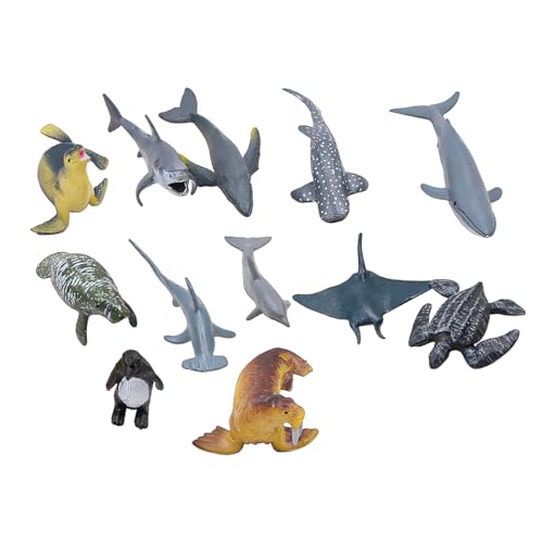 CENPEK 12Pcs Modelos De Animales Marinos Mini Modelos De Animales De Simulación para Amantes del Mar Colección De Modelos De Animales