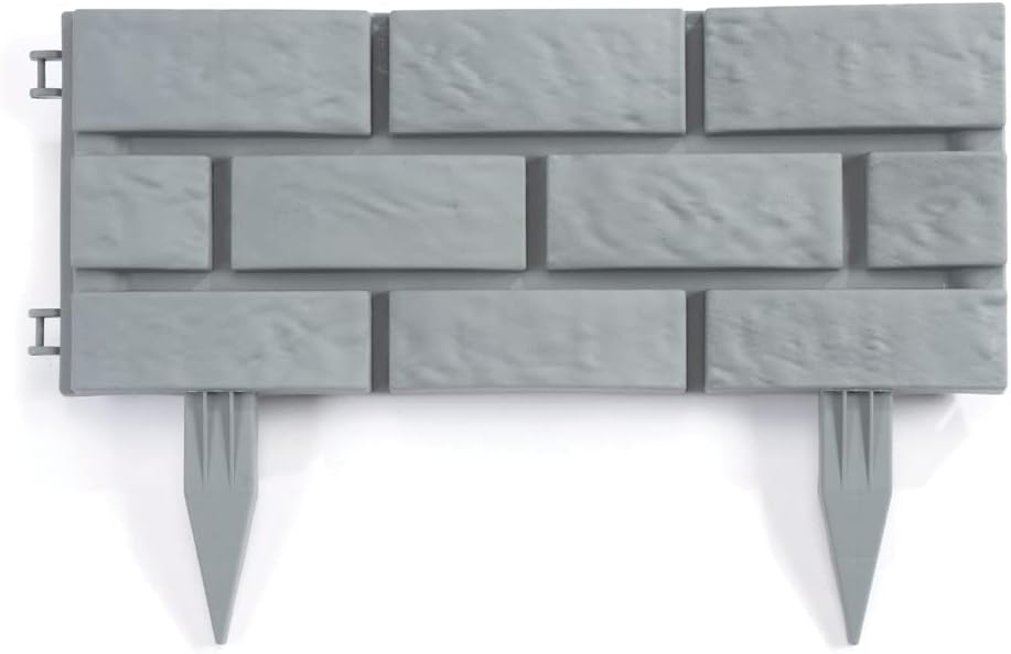 Ram® 8 X Grey Brick Effect Garden Lawn Edging Grey Lawn Border Stone ...