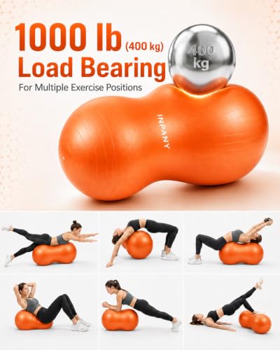 Image of INPANY Peanut Ball - Anti Burst Exercise Ball for Labor Birthing, Physical Therapy for Kids, Core Strength, Flexible Seating, Home & Gym Fintness, Sensory Chair Wiggle Seat for Boys and Girls