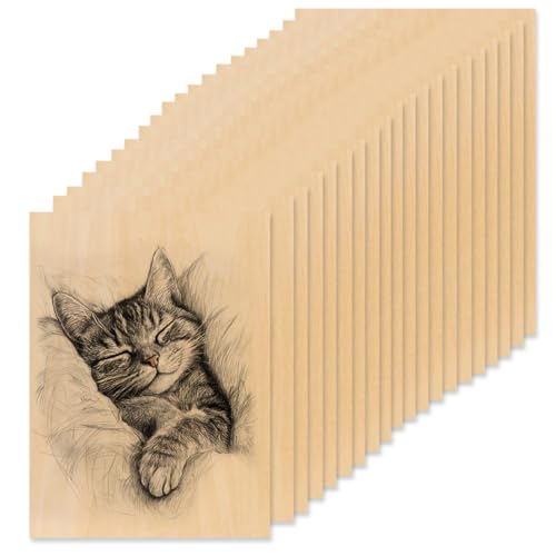 20 Pièces Planche de Bois Naturel 100 x 150 x 1,5 mm, Feuille de Bois Rectangulaire Vierge, Planche Bois Minces, Idéal pour Décoration, Projets Artistiques,...